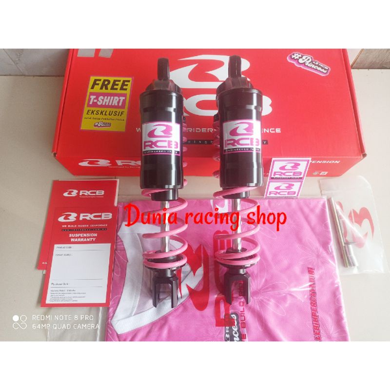 Shock RCB Tabung MB2 Pink Series Nmax New Aerox old Aerox new ukuran 305MM Bonus Baju Original RCB