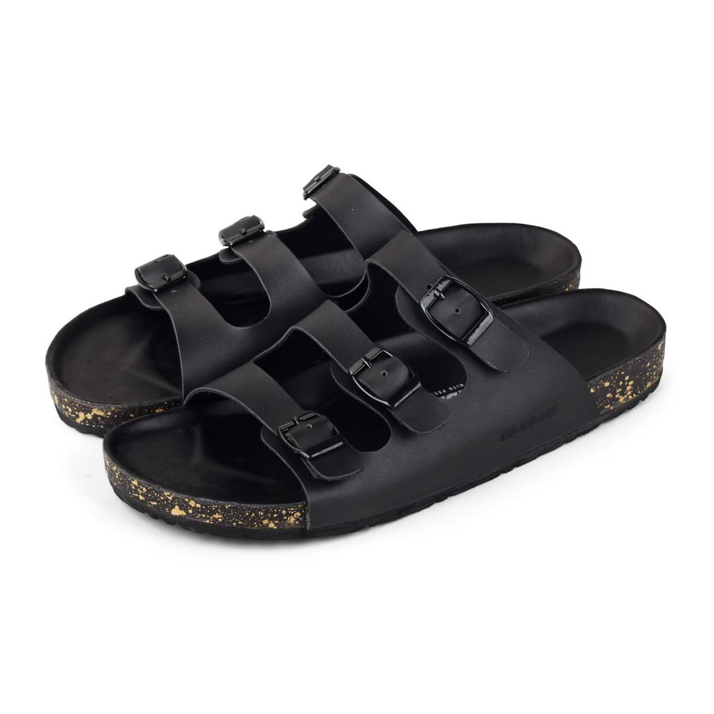 LICHT BLACK - Sandal Kasual Pria Cowok Simple Jalan Outdoor Sendal Santai Casual