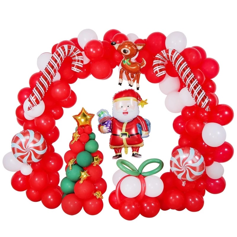 24 Inch Merry Christmas Balloons/ Red Cane Gift Box Aluminum Balloons