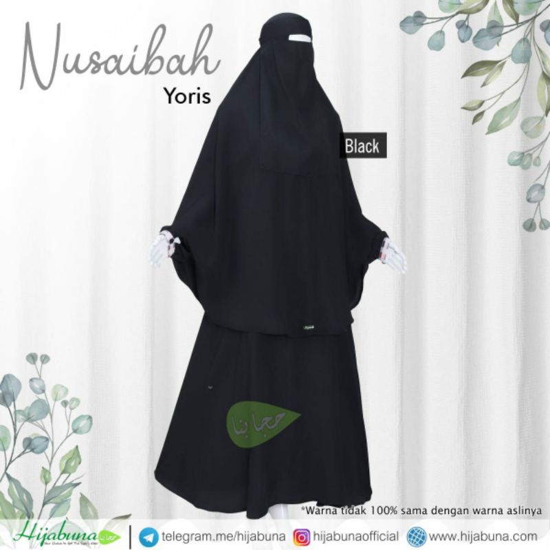 Hijabuna Gamis Set Nusaibah Yoris Black S