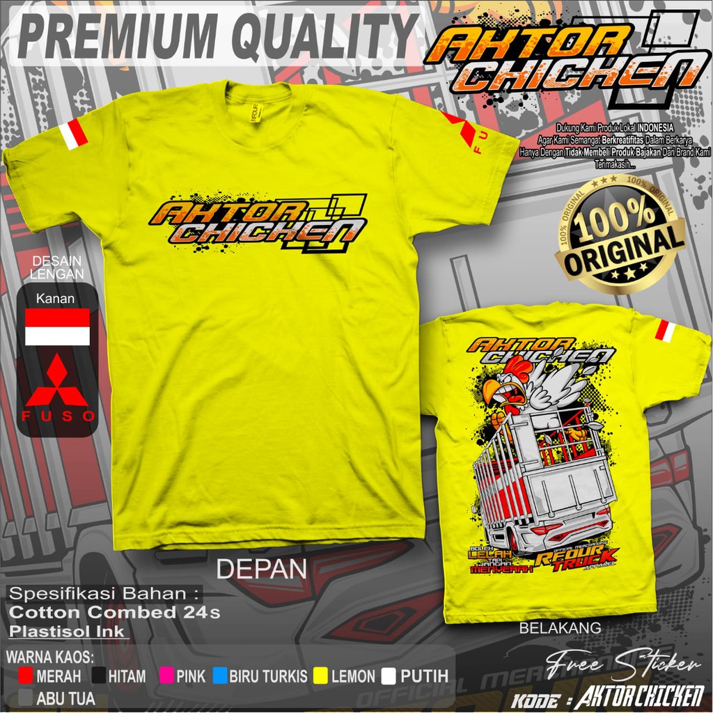 PROMO/OBRAL KILAT/KAOS TRUCK CHICKEN KAOS TRUCK RACING KAOS TRUK AYAM KAOS TRUCK MANIA INDONESIA KAOS DISTRO TRUCK BAJU KAOS TRUCK AYAM CHICKEN RACE KAOS SOPIR TRUK AYAM COMBED 24s SABLON PLASTISOL KAOS TRUCK PREMIUM ORIGINAL RFOUR TERBARU