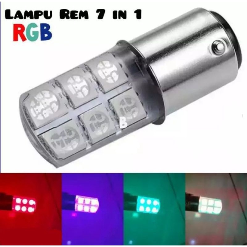 LAMPU LED DOP STOP JELLY 12 MATA 7 WARNA RGB LAMPU STOP JELLY KEDIP 1 WARNA 1 PCS