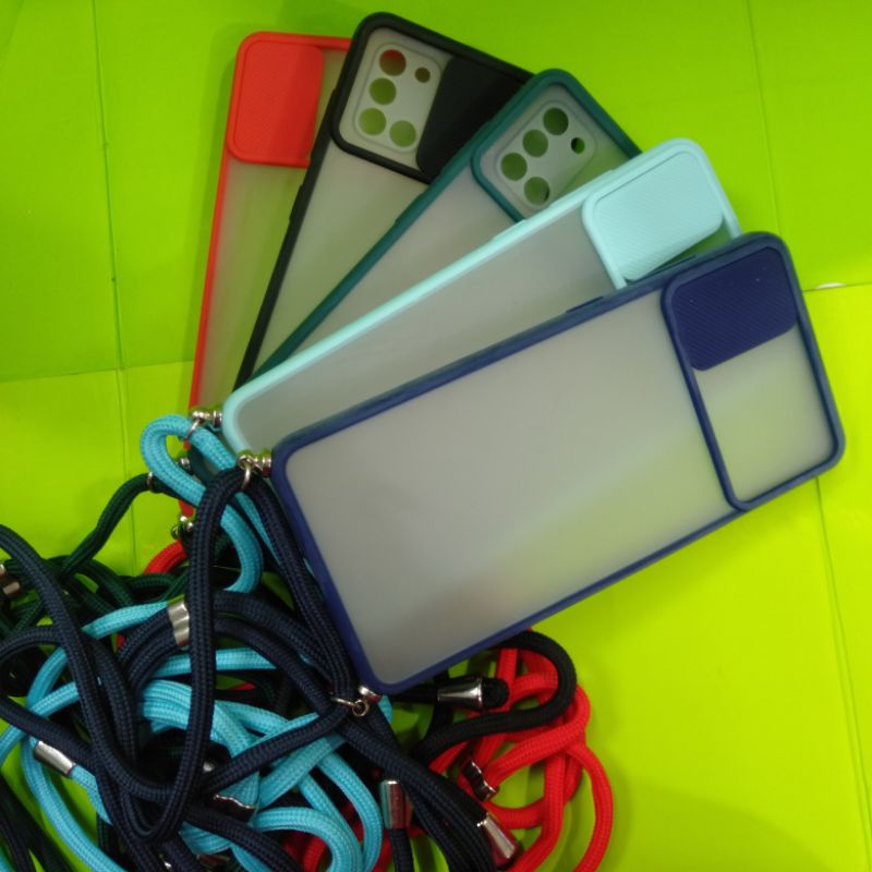case Dove Samsung A31 dilengkapi tali dan tutup kamera belakang