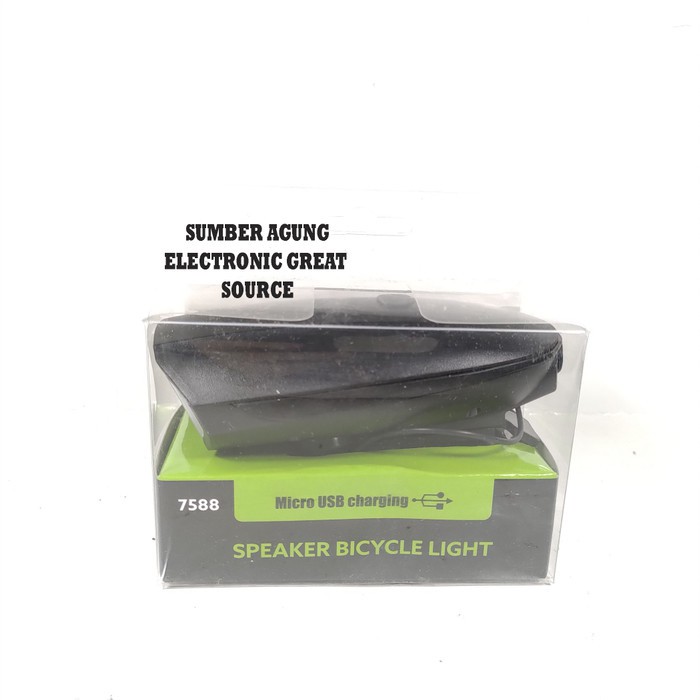 Lampu Sepeda Lengkap Dengan Klakson Bel 7588 Charge Cas Speaker Bycyle