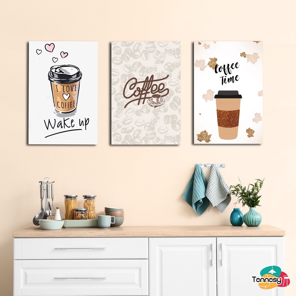 HIASAN DINDING WALL DECOR 20x30CM PAJANGAN POSTER DEKORASI KAMAR RUMAH KATA COFFEE QUOTE