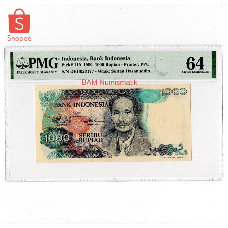 Indonesia PMG 64 1000 Rupiah 1980 dr Soetomo (77)