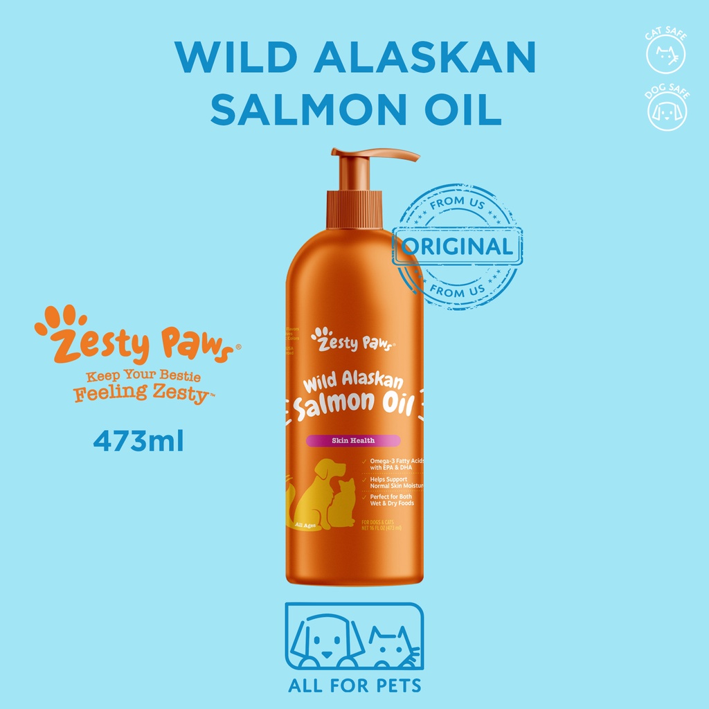 Zesty Paws Wild Alaskan Salmon Oil Dog Cat 473ml