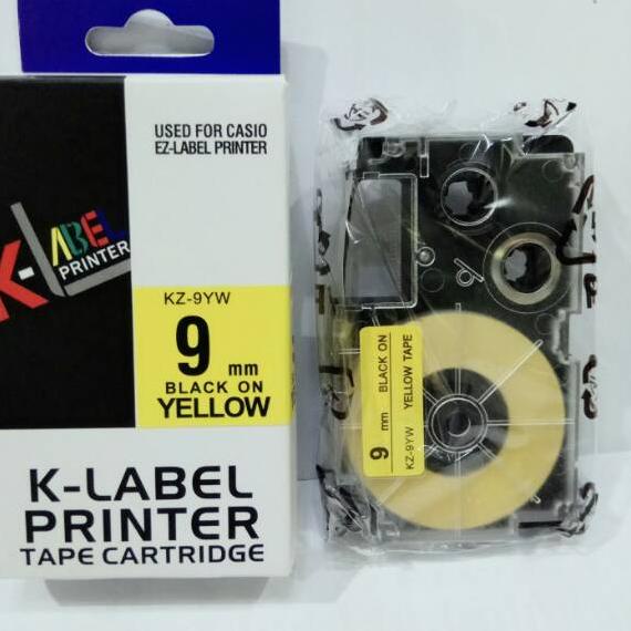 

Miliki k-label printer used for casio ez label printer black on yellow 9 mm kz-9yw