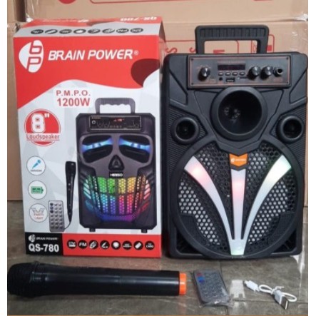 Speaker Brain Power 7806 Mic Wireless 8inc