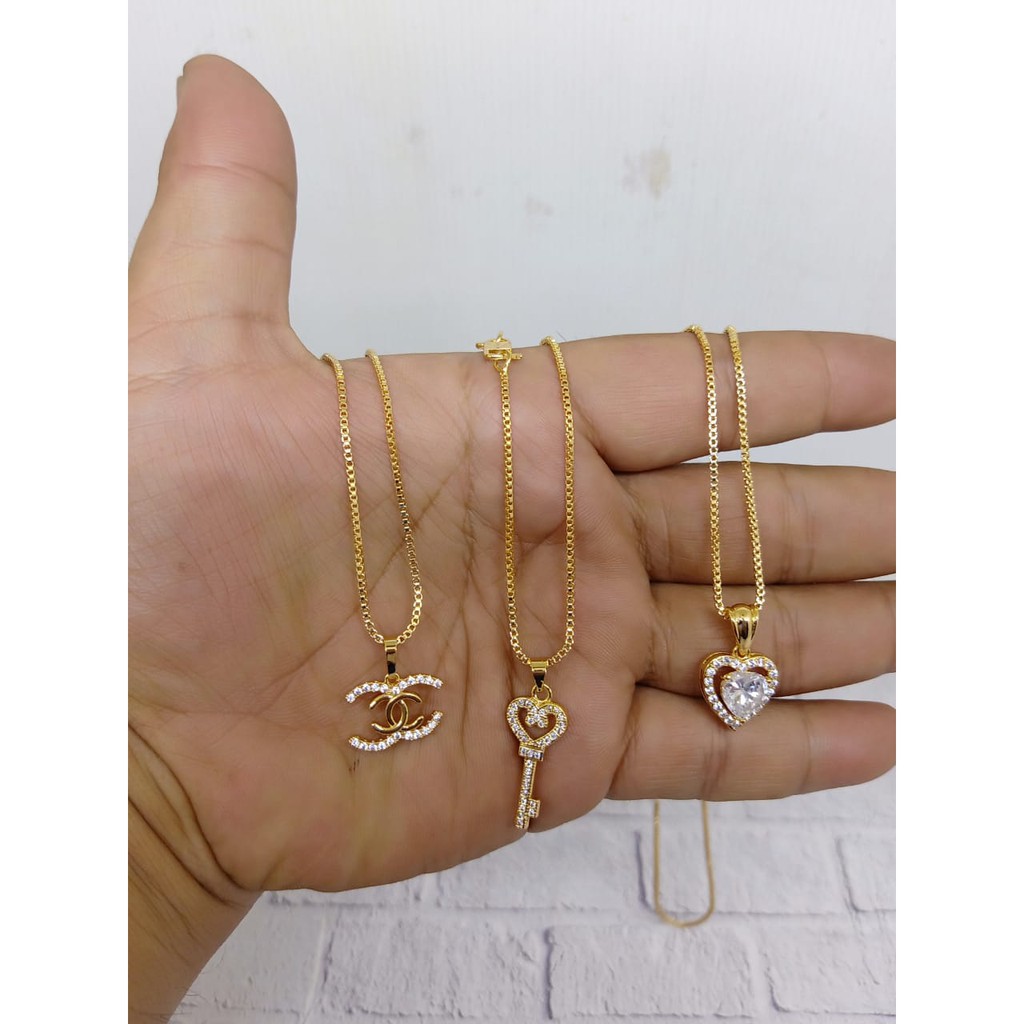 Kalung Xuping Gold Perhiasan Fashion Wanita liontin Permata Full