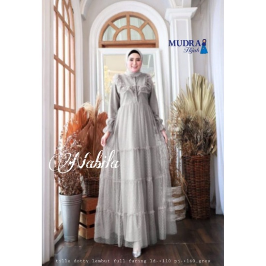NABILA DRESS ORI MUDRA HIJAB (GAMIS PESTA TILE)