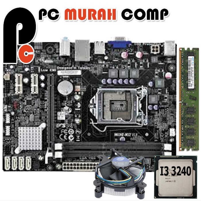 Mainboard H61 LGA 1155 Dengan Procesor i3 3240 plus RAM 4GB