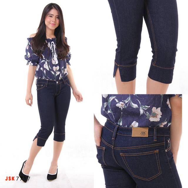 Celana Pendek 7/8 Denim JSK Jeans Original Produk Jeans Wanita Big size Jeans