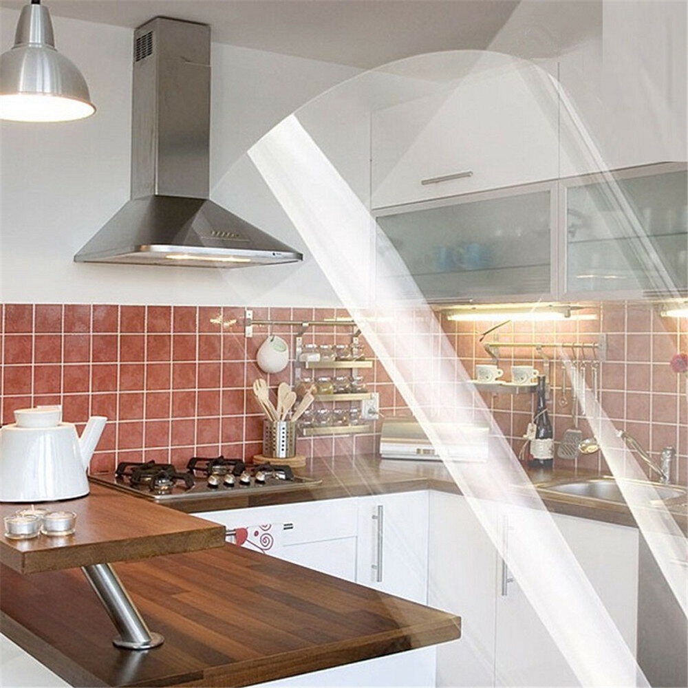 68*45 cm Dapur Transparan Tahan Air Tahan Minyak dan Antifouling Self-adhesive Wall Sticker Wallpaper