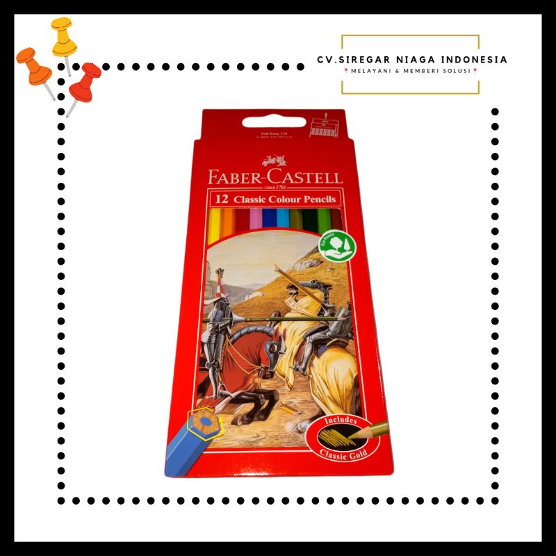

Pensil Warna / Colour Pencil / Pulas Menggambar Anak 1 Set Isi 12 Warna Faber Castell Ukuran Panjang ORI Murah Berkualitas