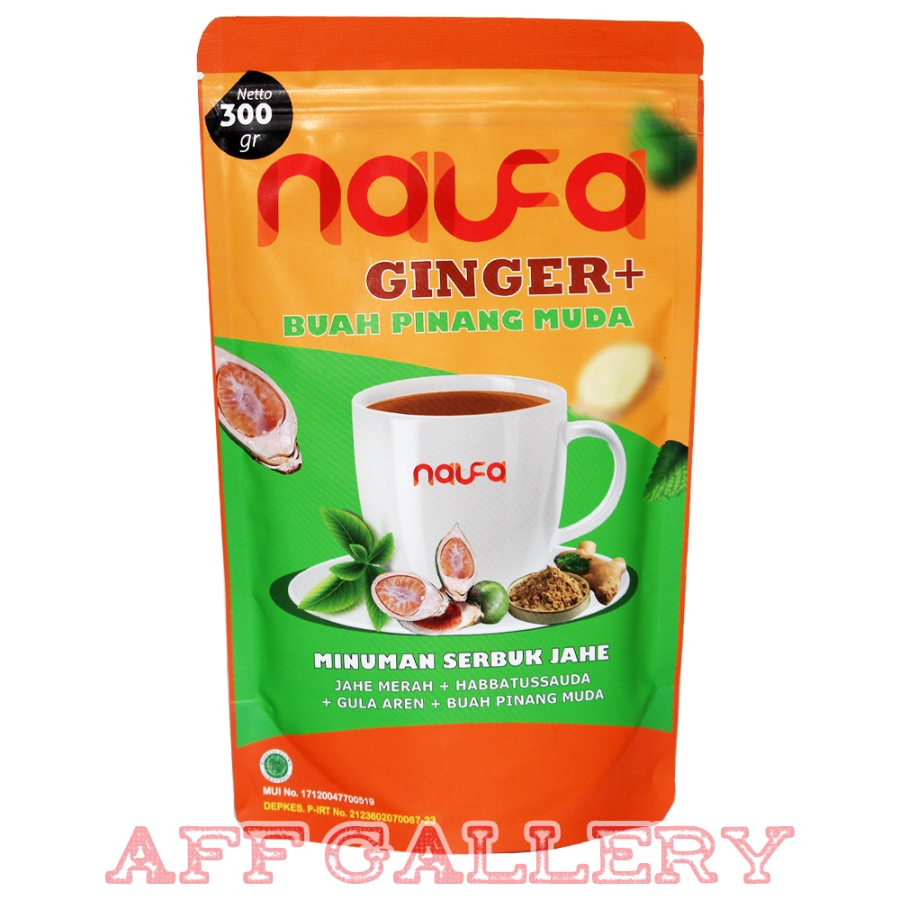 Naufa Ginger + Buah Pinang Muda 300 gr | Minuman Serbuk Jahe Asli Ori