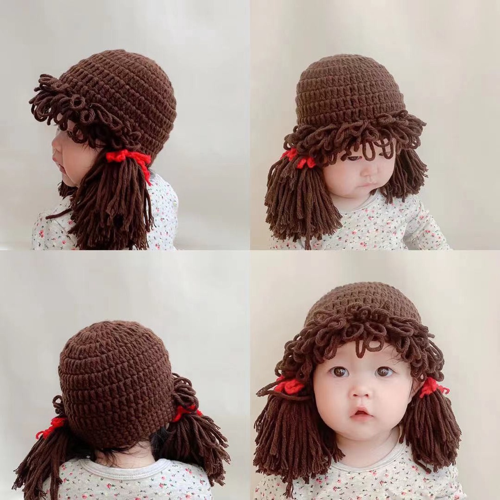 0-3 thn || Topi Wig Korea Bayi Rambut Palsu Newborn Anak Polos Kupluk Karakter Lucu Emen Anak Impor Catalog OIMG OK