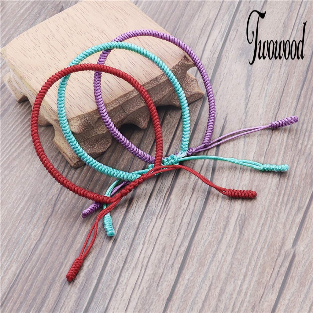 Gelang Tali Kepang Handmade Warna Solid Untuk Unisex