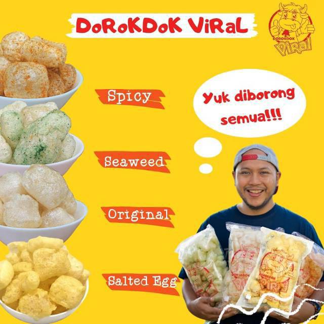 

Doroldok Viral Ukuran M 200g/ Kerupuk Kulit Sapi / Rasa Original, Pedas Jeruk, Seaweed