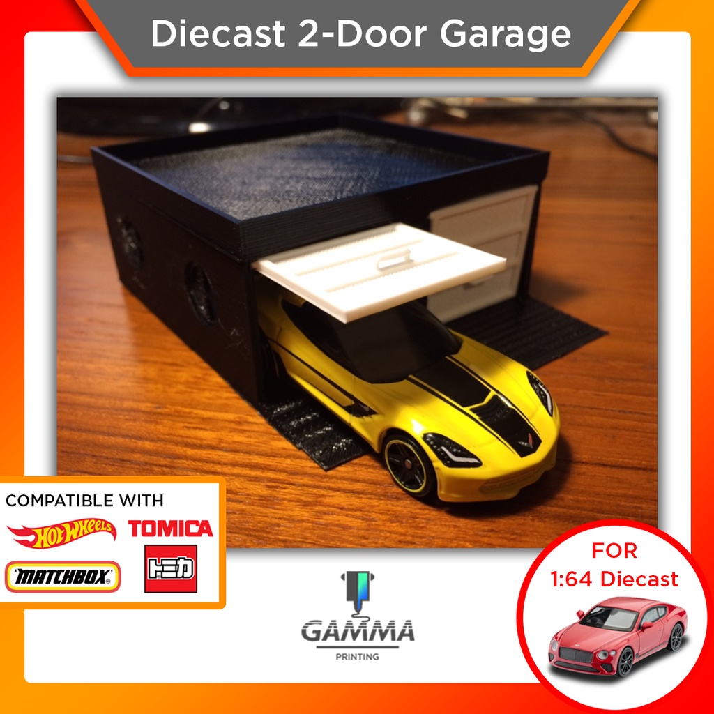 Diecast 2 Door Garage Hotwheels Tomica Matchbox Hiasan Aksesoris 1:64