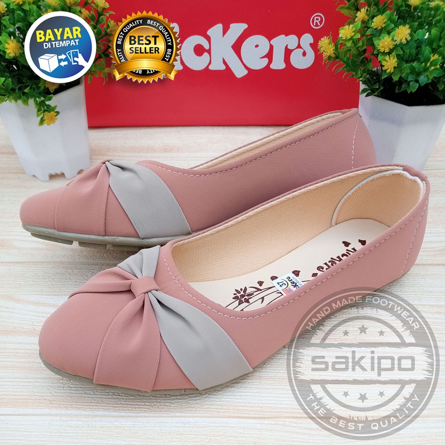 PROMO 4.4 RAMADHAN SALE !! SEPATU BALET WANITA HUMBERG PITA TENGAH SALEM KPS MOCCA HITAM NYAMAN DI KAKI / SAKIPO
