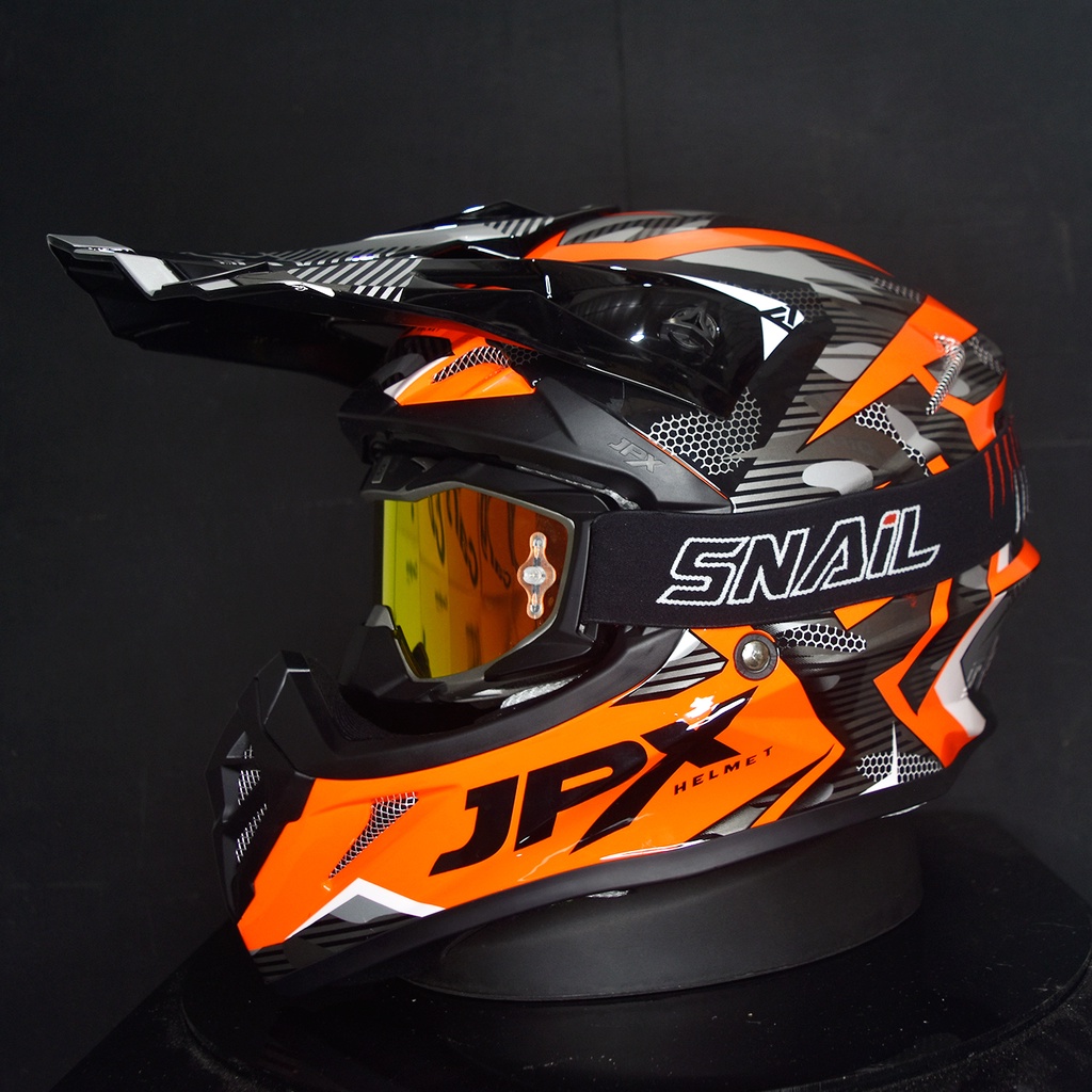 HELM JPX CROSS_FOX1 X35 - FLUO RED GLOSY  PAKET GANTENG GOOGLE SNAIL HELM JPX KLX ORIGINAL HELMET MOTO TRAIL SUPERMOTO HELM FULL FACE MOTO CROSS TERBAIK-1