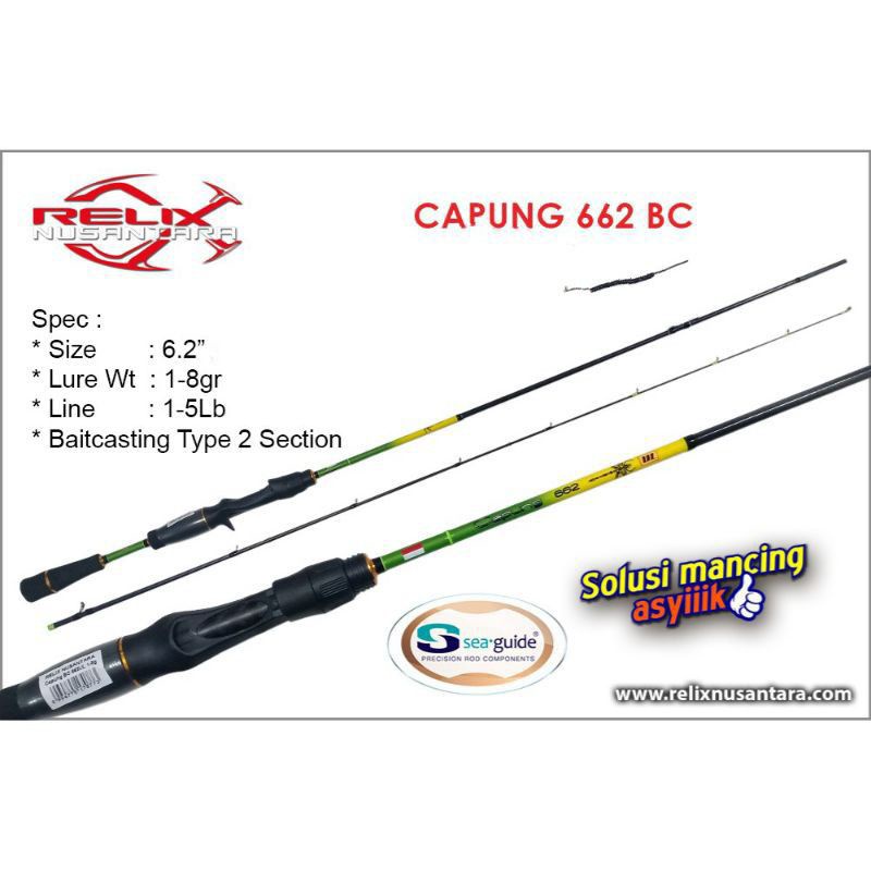 Joran baitcasting RELIX NUSANTARA CAPUNG 1-5 lb