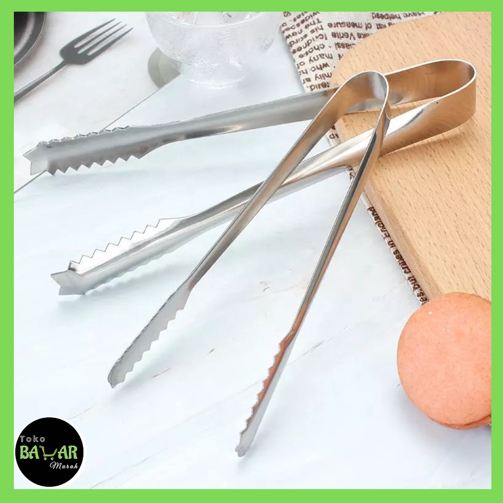 Capitan Es Batu Stainless Steel / Penjepit Mini Es Batu Kue Stainless Steel / Capitan Mini Es Batu