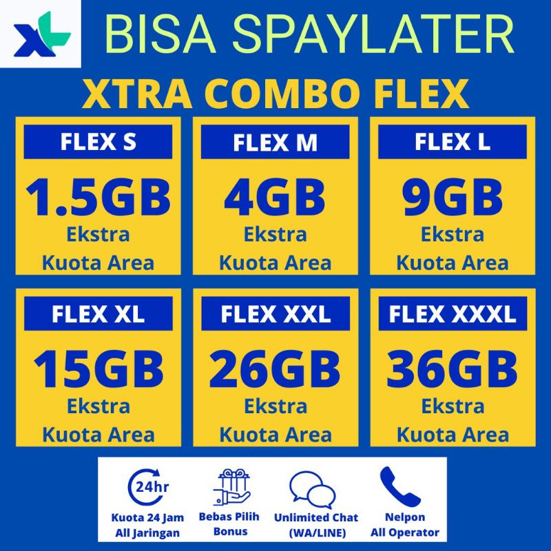 XL Combo flex Lite 5GB 9GB 15GB 30GB 60GB
