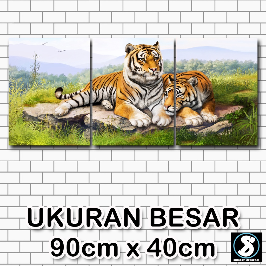 Figura kayu Harimau besar 1set