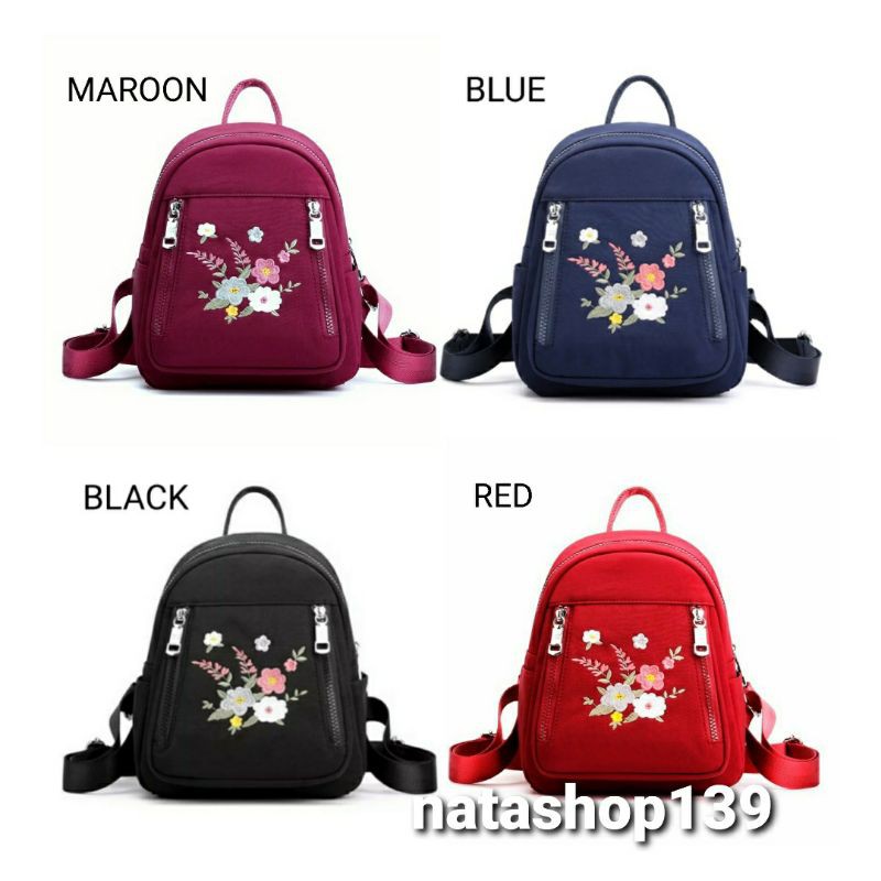 Hot Sale 2020 Fashion Women Backpack Flower Bordir Beautiful Bag Travel Student School Small Casual