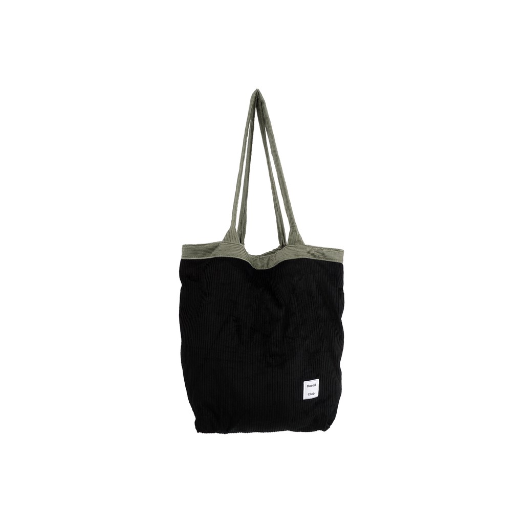 BASED CLUB YAVA BLACK CORDUROY TOTE BAG