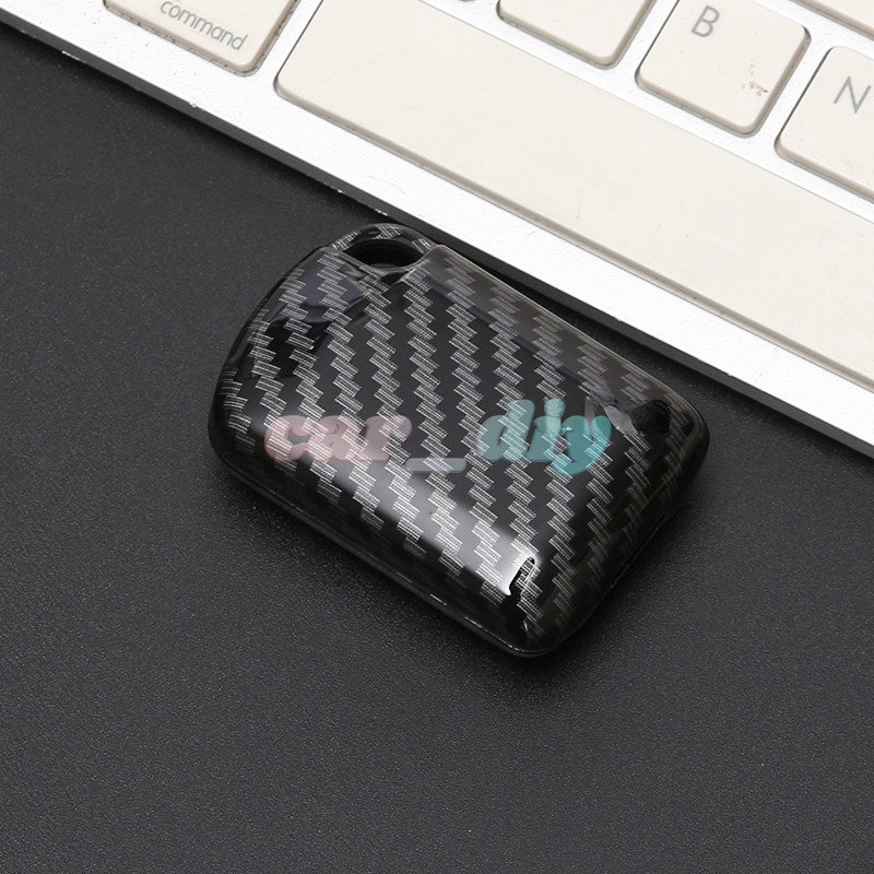 Casing Kunci Mobil Mitsubishi Montero Mirage Xpander Strada GLX Triton Attrage Lancer 2 Tombol Bahan Serat Karbon