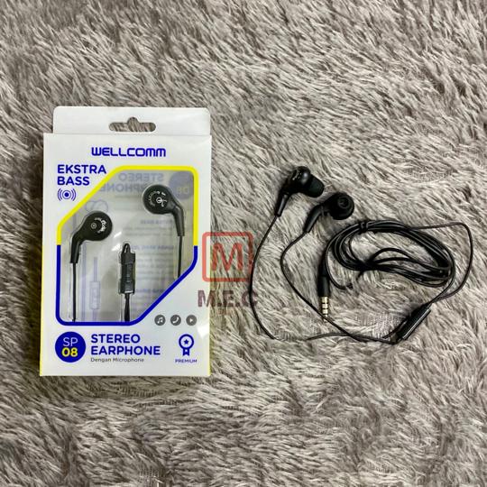 Headset Earphone Stereo Wellcomm SP-08 Series Jack 3.5mm