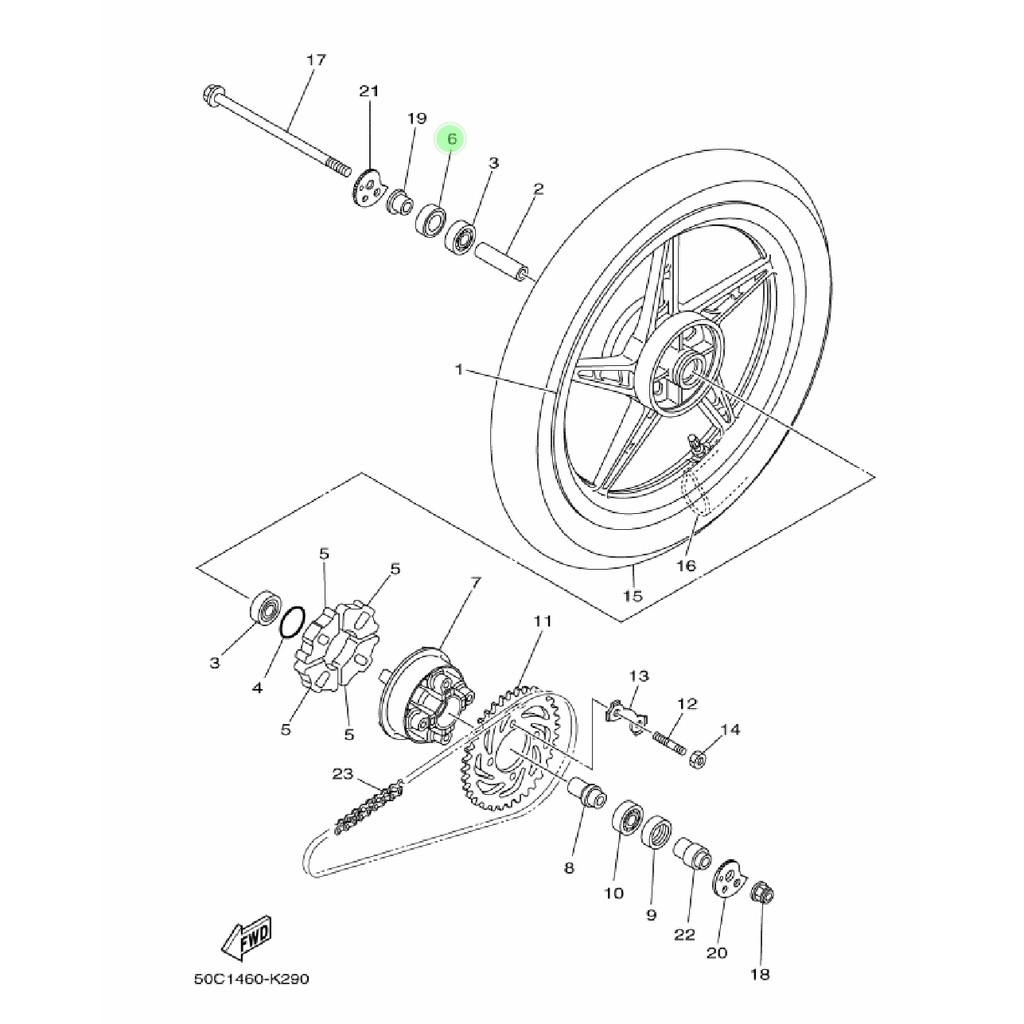 SIL SEAL RODA BELAKANG KANAN JUPITER MX 135 NEW NJMX 50C ORIGINAL YGP 93106-20825