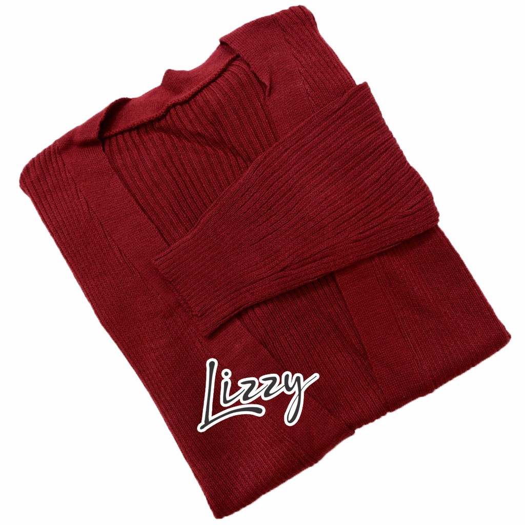 Lizzy - LONG CARDIGAN BELLE PREMIUM-MAROON