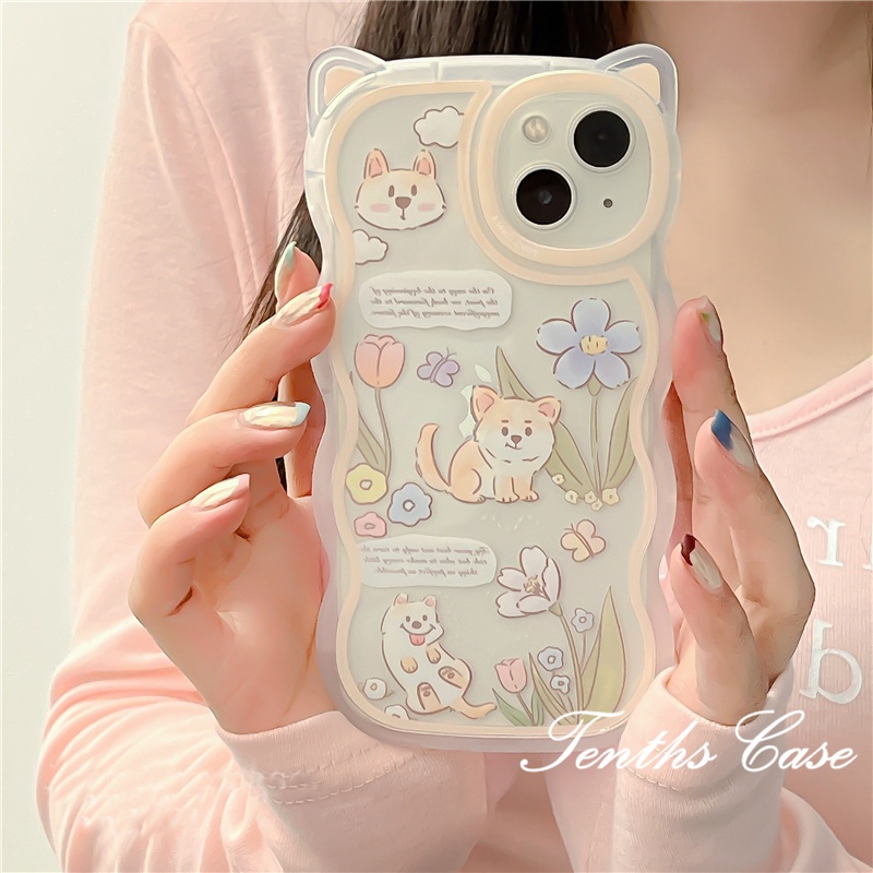 IPhone 14 13 12 11 Pro Max X XR Xs Max 8 7 6 6s Plus SE 2020 Soft Case Transparan Desain Telinga Kucing Untuk