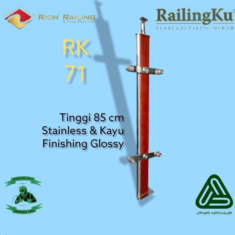 TIANG RAILING TANGGA KACA RAILING TANGGA KAYU RAILING TANGGA RUMAH TIANG RAILINGKU RK 71