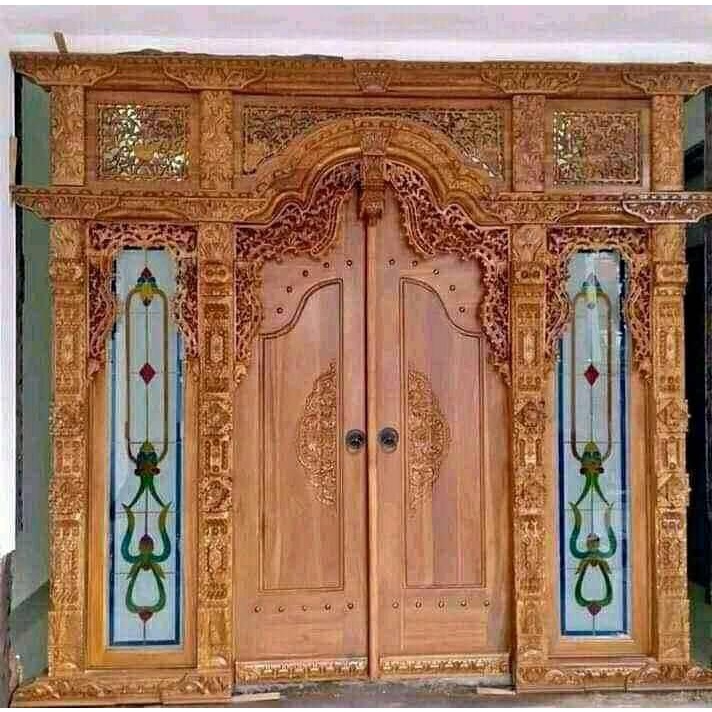 pintu rumah jendela gebyok jati ukir jepara sudah finishing