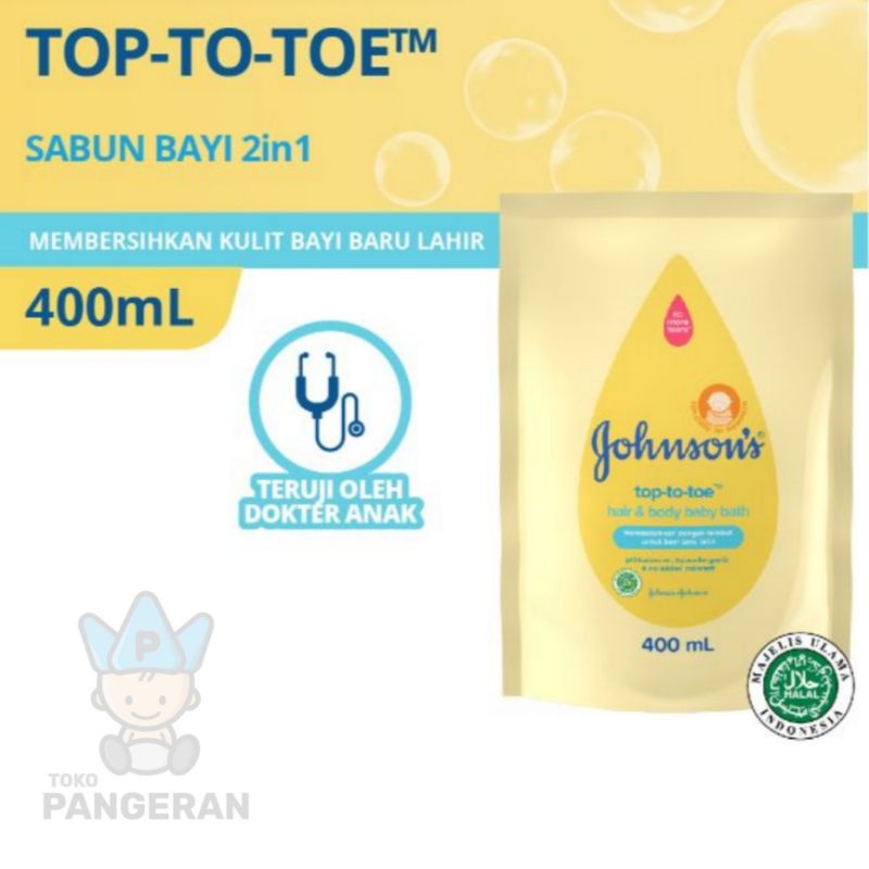 JOHNSONS TOP TO TOE WASH REFFIL 400ML