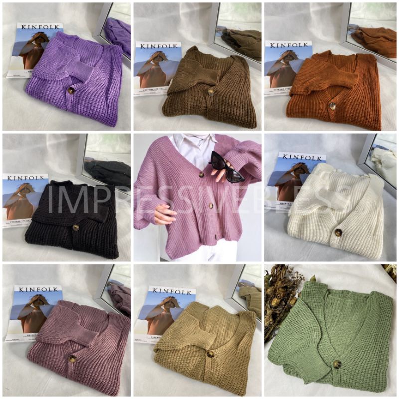 VINA CARDIGAN RAJUT CROP LENGAN BALON/KNITTED CARDIGAN/KARDIGAN RAJUT/KARDIGAN VINA/LENGAN BALON/OUTHER/PAKAIAN WANITA