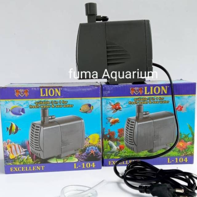 LION 104 L-104 Pompa Celup Filter Kolam Aquarium Kolam Low Watt Submersible Pump Power Head