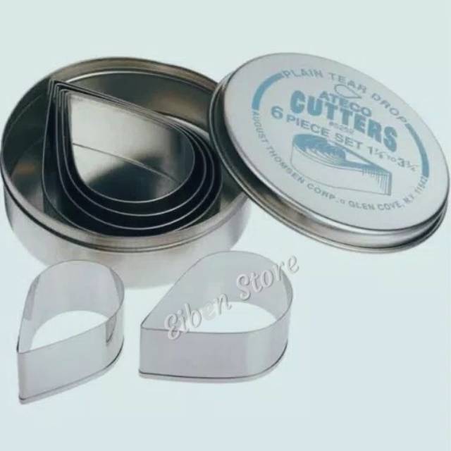 

Ateco Plain Tear Drop Cutter set-6