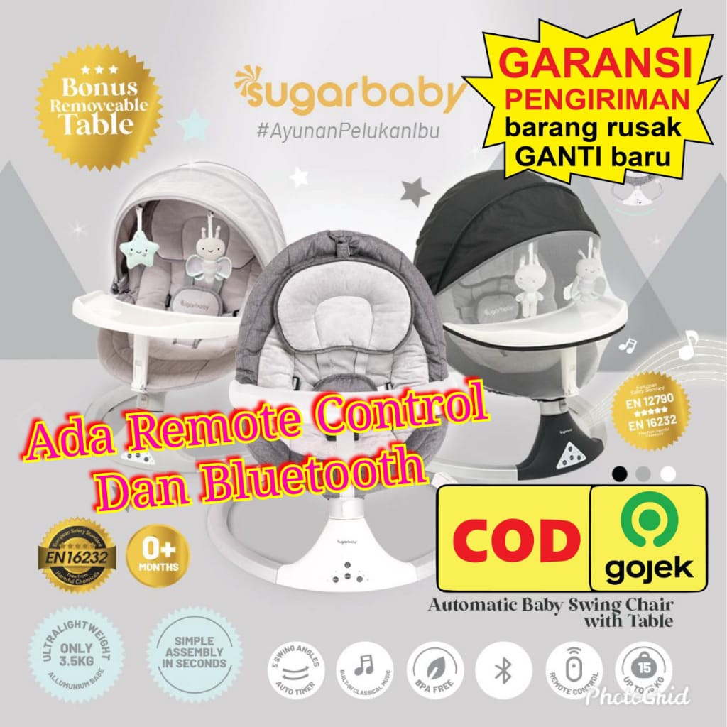 Sugarbaby HUG ME Automatic Baby Swing Chair with Table AYUNAN SUGARBABY NEW SUGARBABY AYUNAN SWING AYUNAN SWING AYUNAN BAYI OTOMATIS AYUNAN 5 POSISI AYUNAN PELUKAN IBU AYUNAN SWING CHAIR N TABLE AYUNAN KURSI MAKAN BAYI ayunan otomatis bouncer bayi