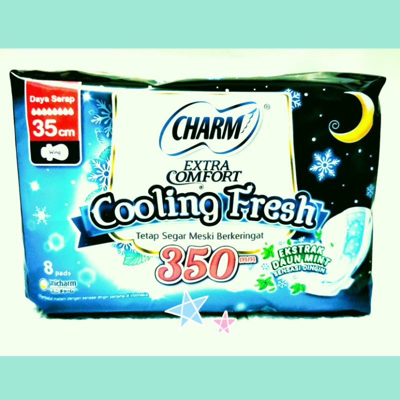 Charm Extra comfort wing 35 cm Cooling Fresh 8 pads