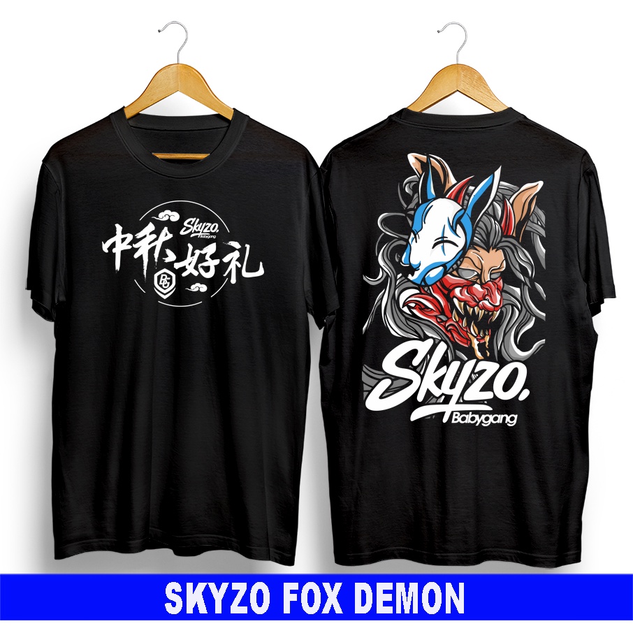 Kaos Pria Distro Kaos skhzo fox hitam Original Sablon Kaos Distro Cowok Kaos Distro Pria terbaru Kao