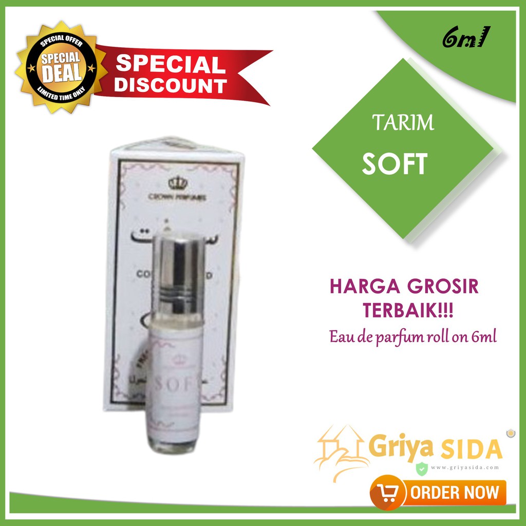 Parfum soft 6ml tarim minyak wangi aroma soft mirip al rehab PROMO!