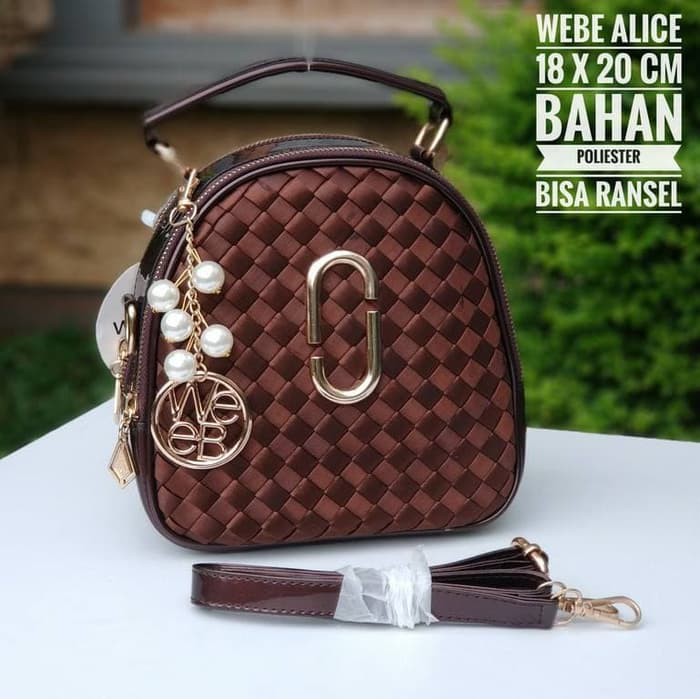 Tas Wanita Unik Tas Santai Webe Alice   Bisa Ransel   Coklat