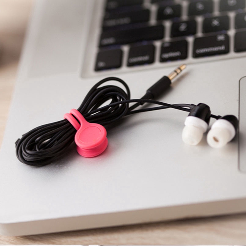 (3Pcs Pack) Penggulung Kabel Magnetik Bahan Silikon Untuk Organizer Earphone