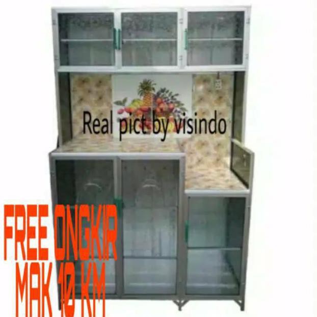 Rak Piring Lemari Dapur Keramik Aluminium 3 Pintu Vinvinbila